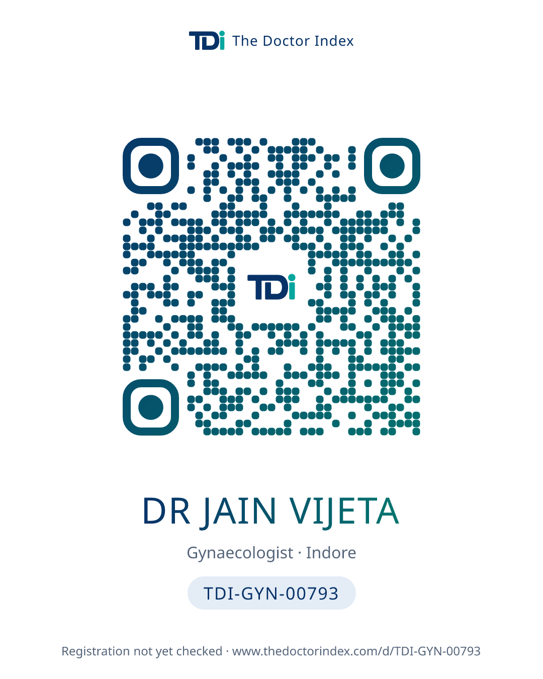 QR card for Dr Jain Vijeta, TDI-GYN-00793