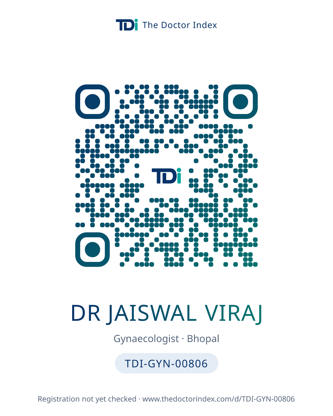 QR card for Dr Jaiswal Viraj, TDI-GYN-00806