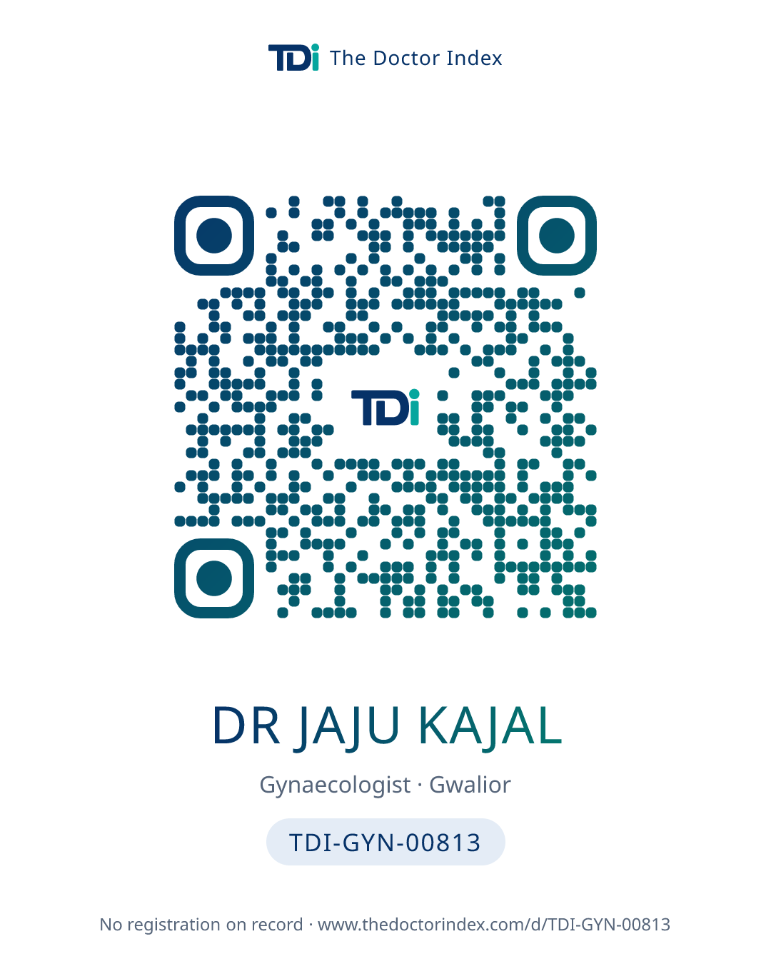 QR card for Dr Jaju Kajal, TDI-GYN-00813