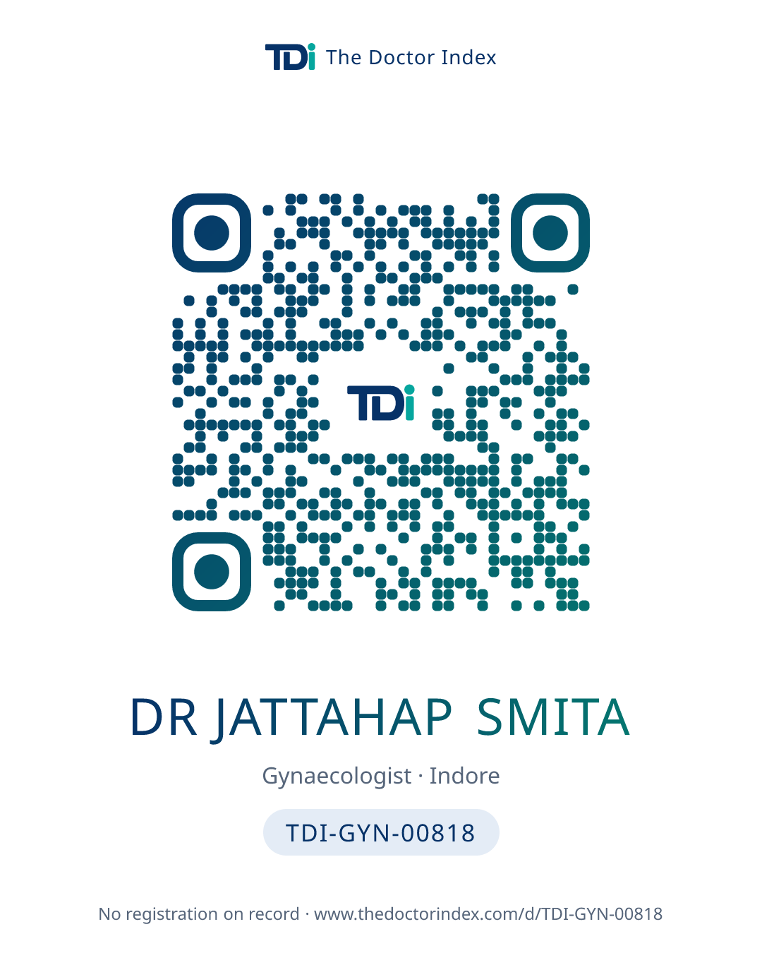QR card for Dr Jattahap Smita, TDI-GYN-00818