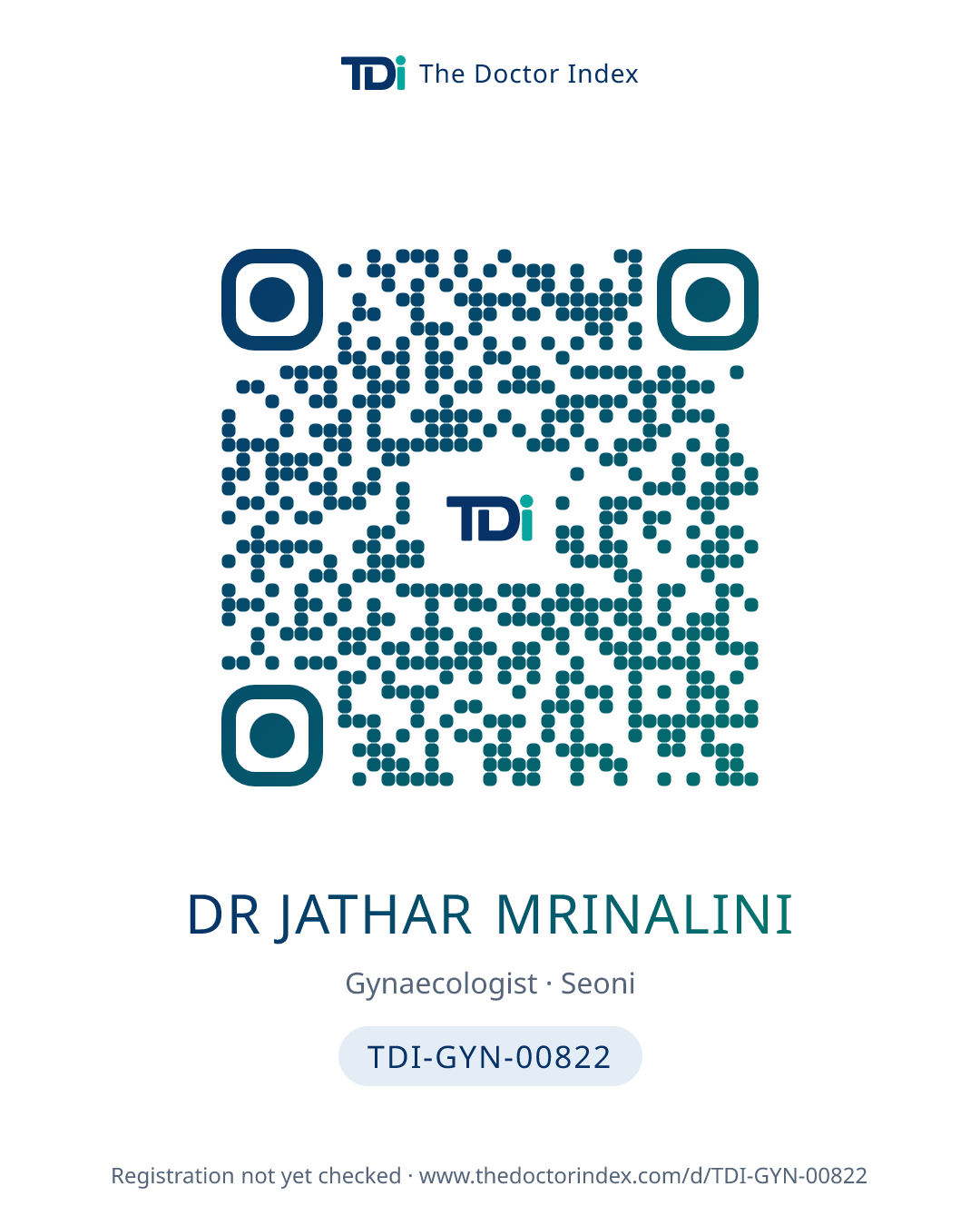 QR card for Dr Jathar Mrinalini, TDI-GYN-00822