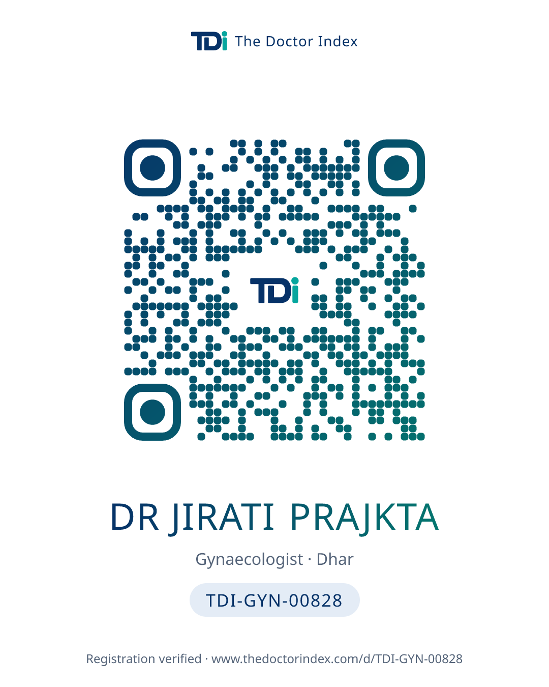 QR card for Dr Jirati Prajkta, TDI-GYN-00828