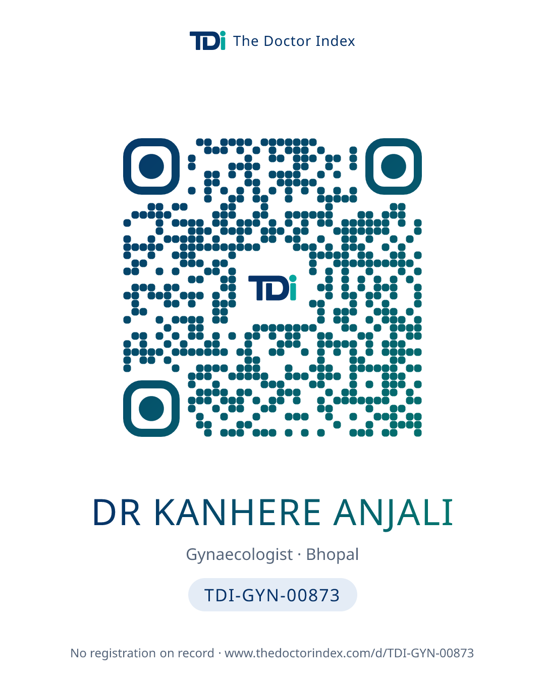QR card for Dr Kanhere Anjali, TDI-GYN-00873