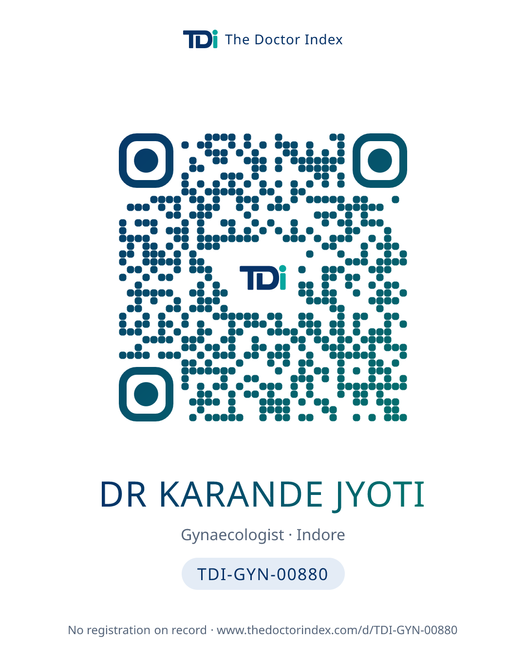 QR card for Dr Karande Jyoti, TDI-GYN-00880