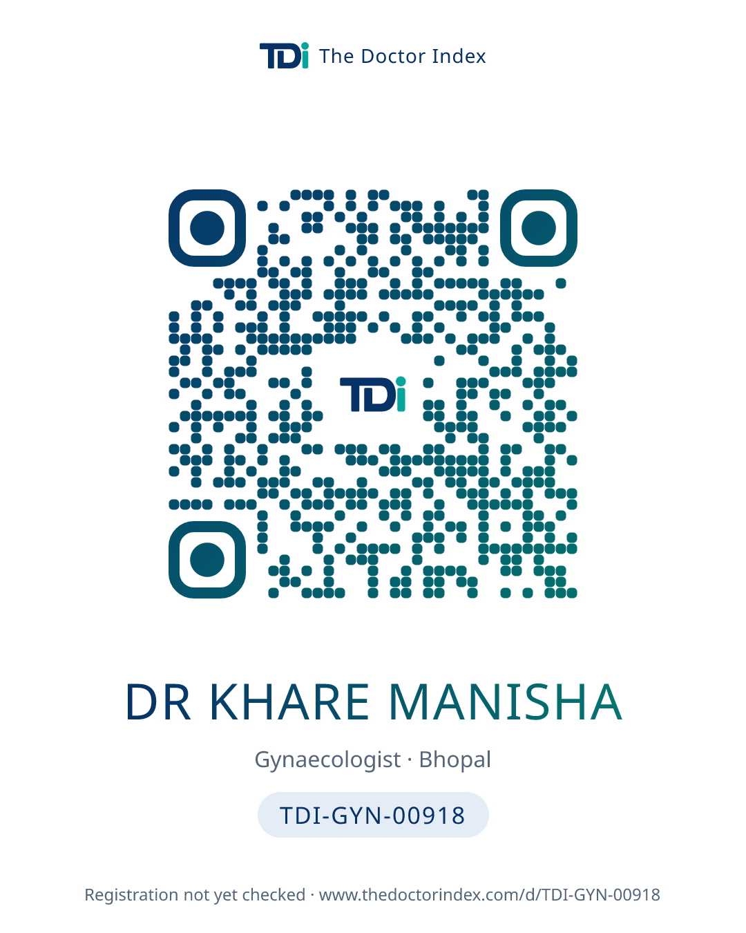 QR card for Dr Khare Manisha, TDI-GYN-00918