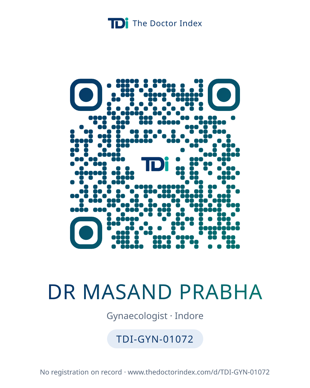 QR card for Dr Masand Prabha, TDI-GYN-01072