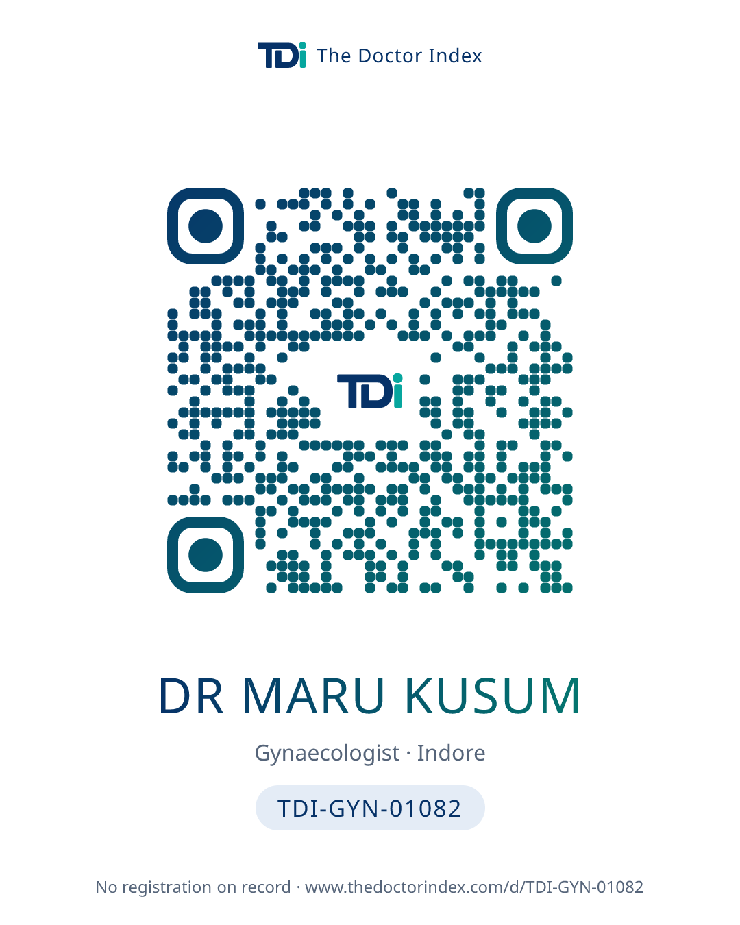 QR card for Dr Maru Kusum, TDI-GYN-01082