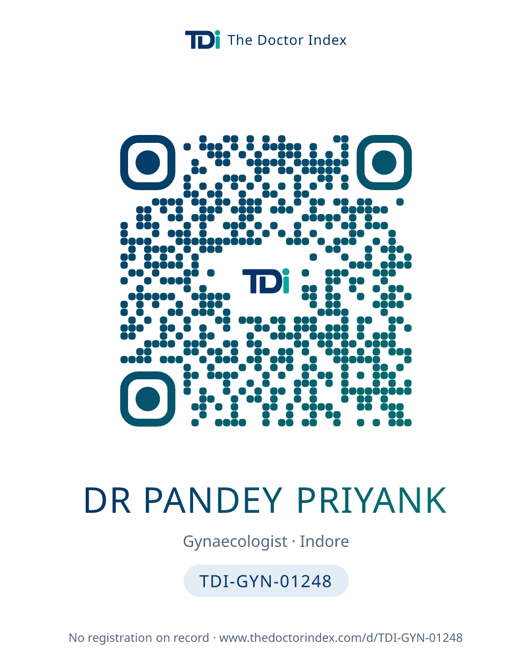 QR card for Dr Pandey Priyank, TDI-GYN-01248