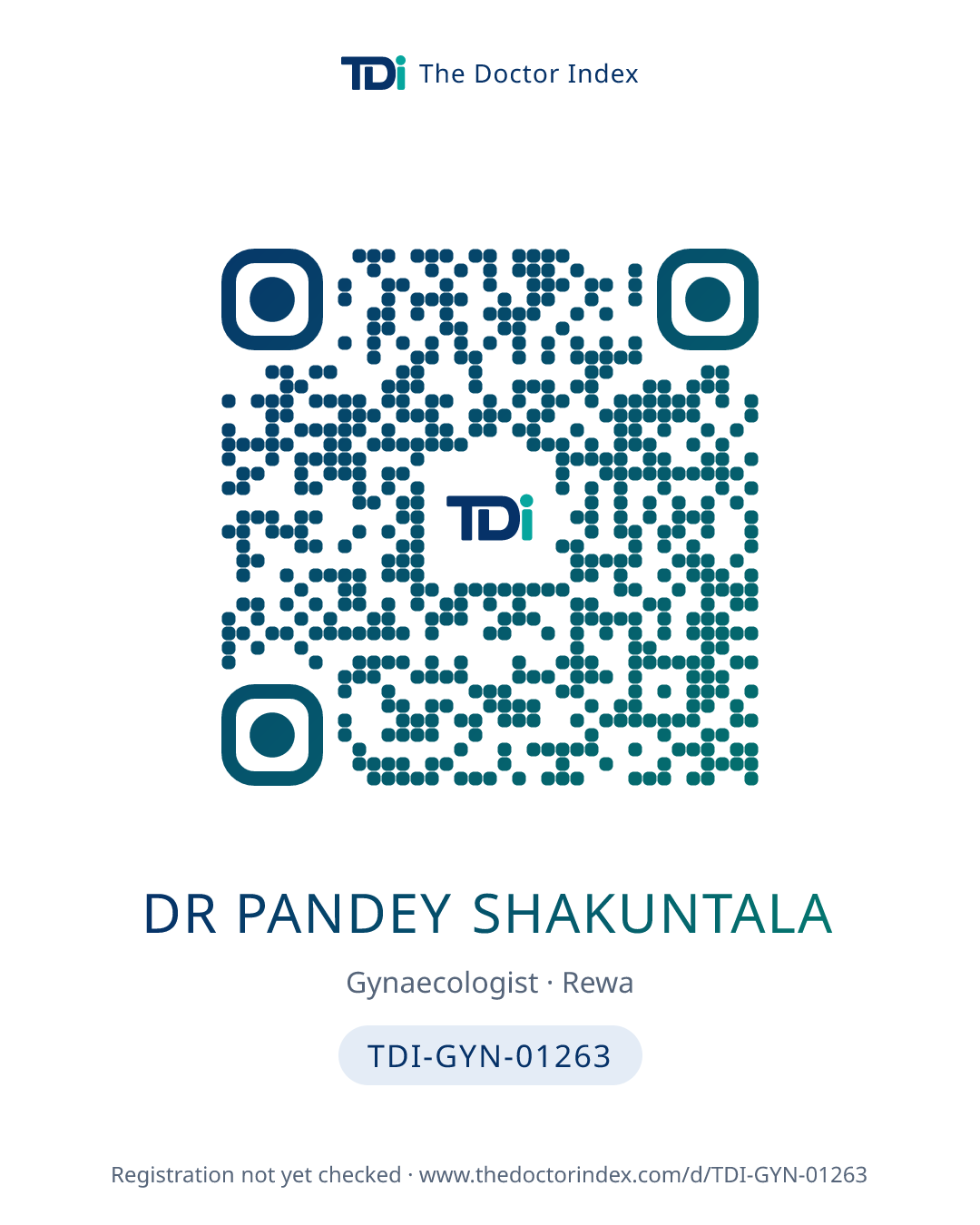 QR card for Dr Pandey Shakuntala, TDI-GYN-01263