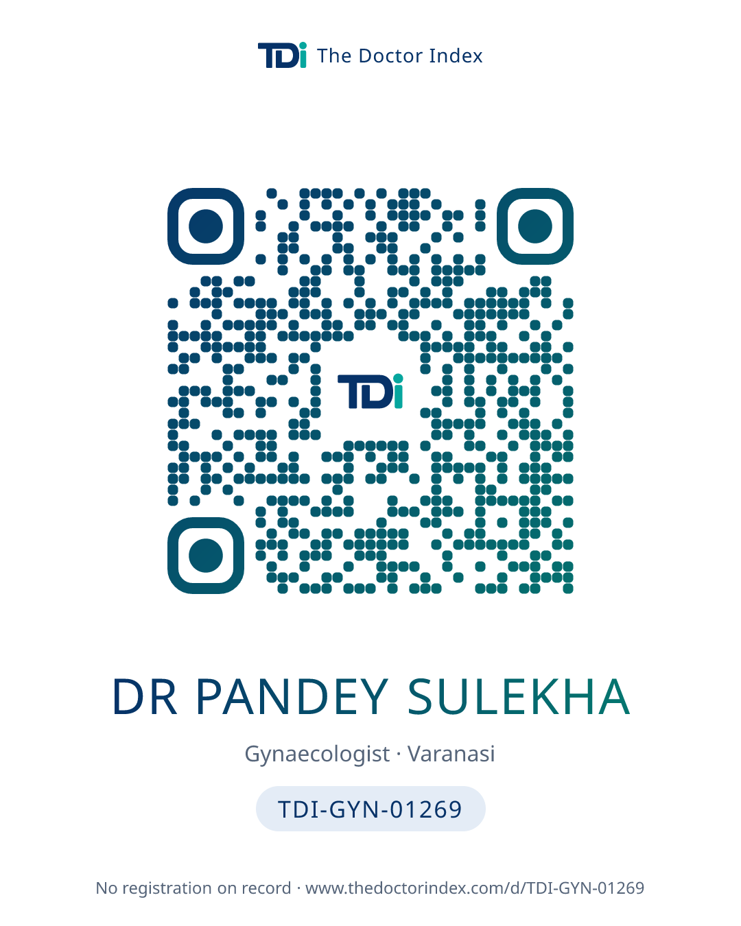 QR card for Dr Pandey Sulekha, TDI-GYN-01269