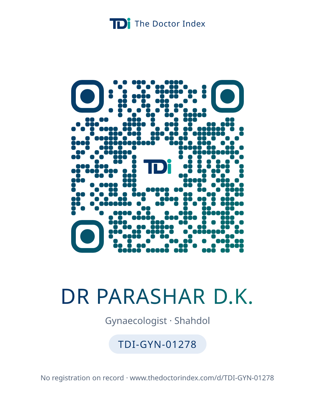 QR card for Dr Parashar D.K., TDI-GYN-01278