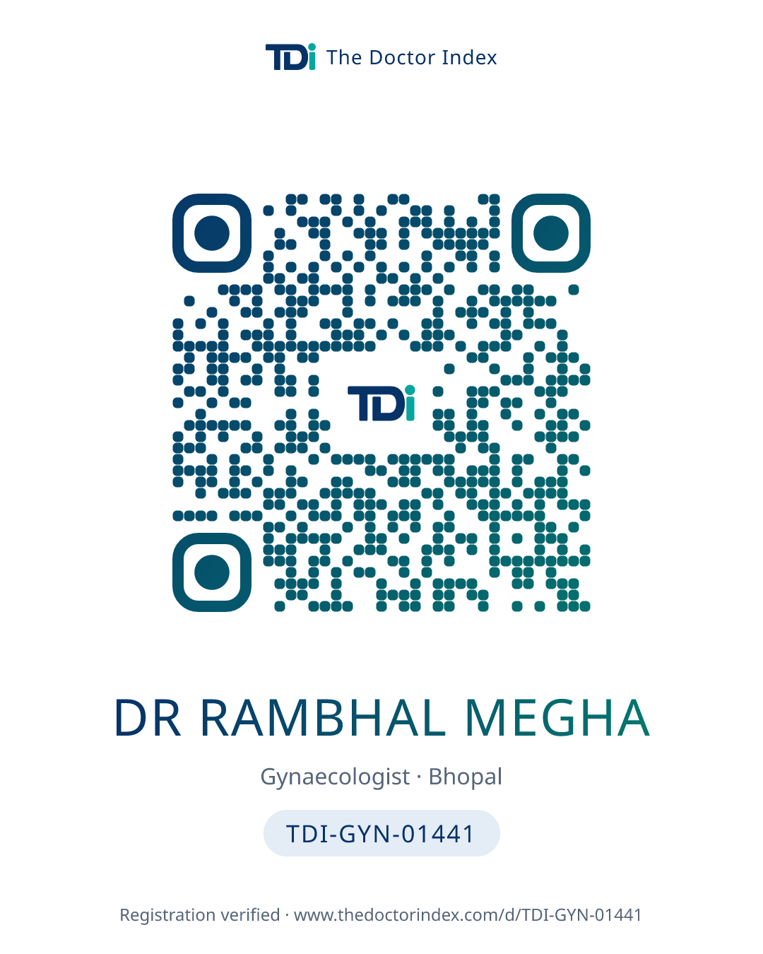 QR card for Dr Rambhal Megha, TDI-GYN-01441