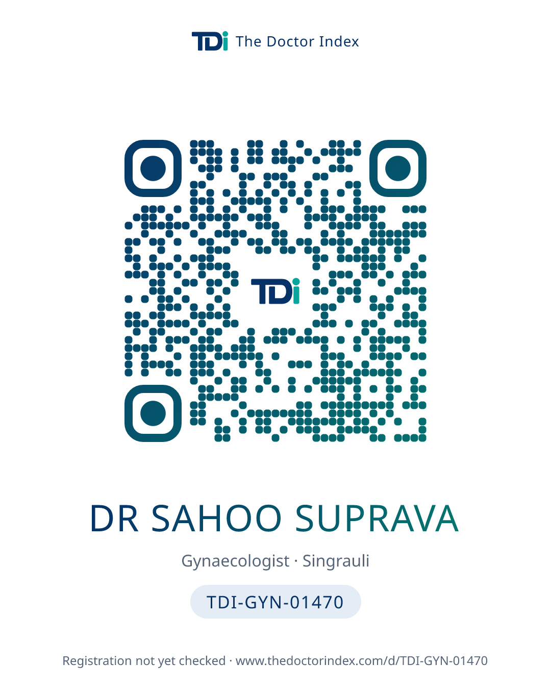 QR card for Dr Sahoo Suprava, TDI-GYN-01470