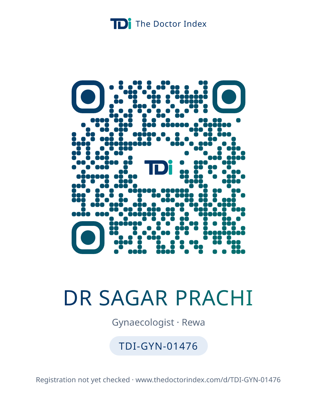 QR card for Dr Sagar Prachi, TDI-GYN-01476