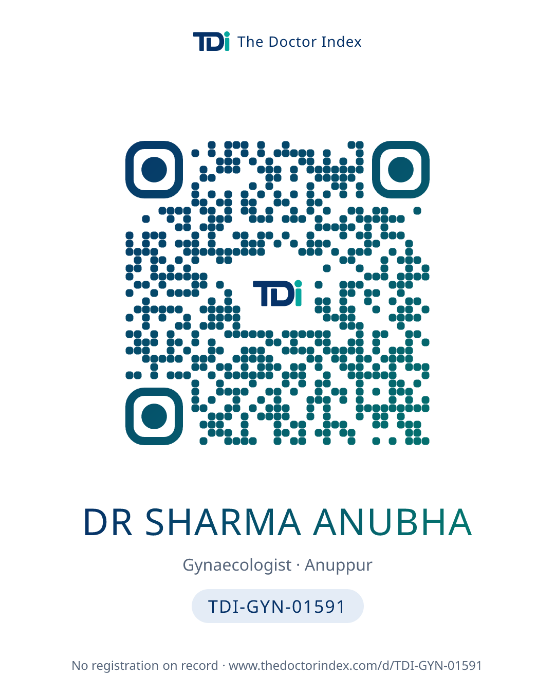QR card for Dr Sharma Anubha, TDI-GYN-01591