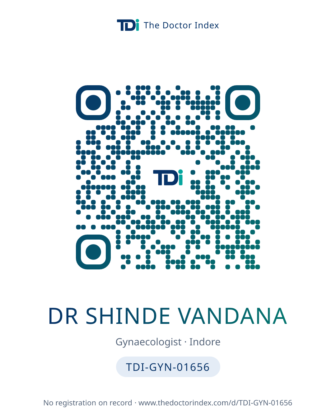 QR card for Dr Shinde Vandana, TDI-GYN-01656