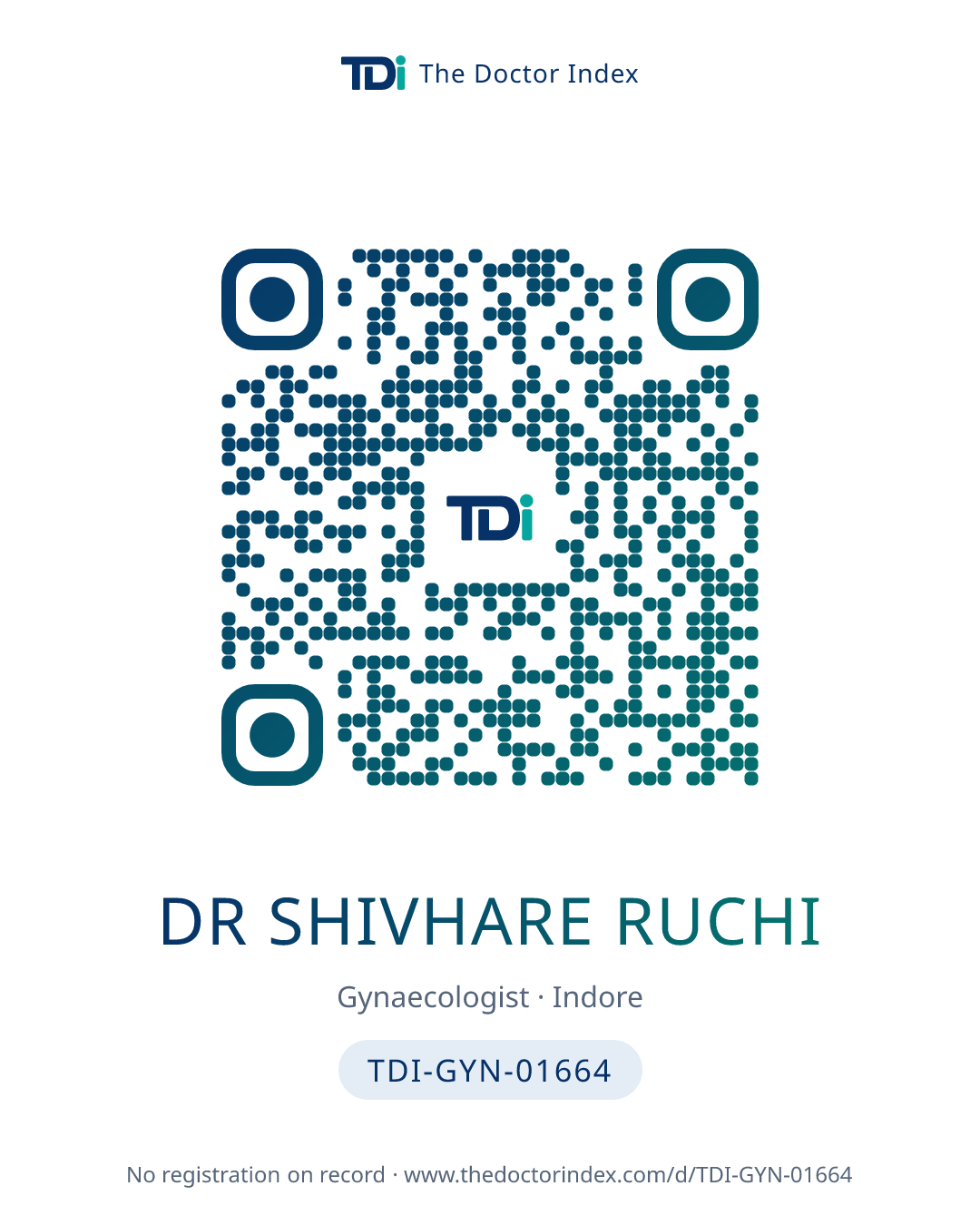 QR card for Dr Shivhare Ruchi, TDI-GYN-01664