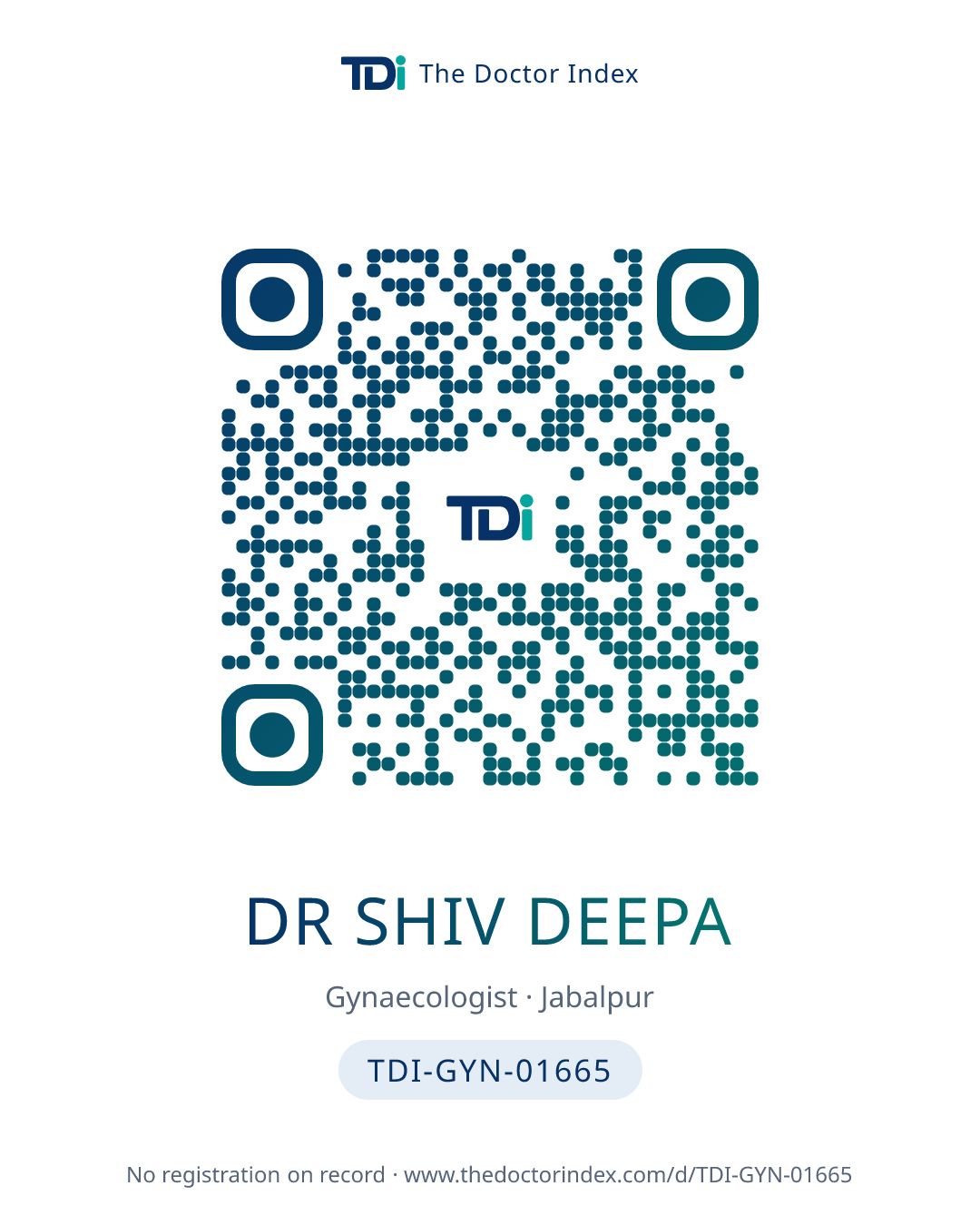 QR card for Dr Shiv Deepa, TDI-GYN-01665