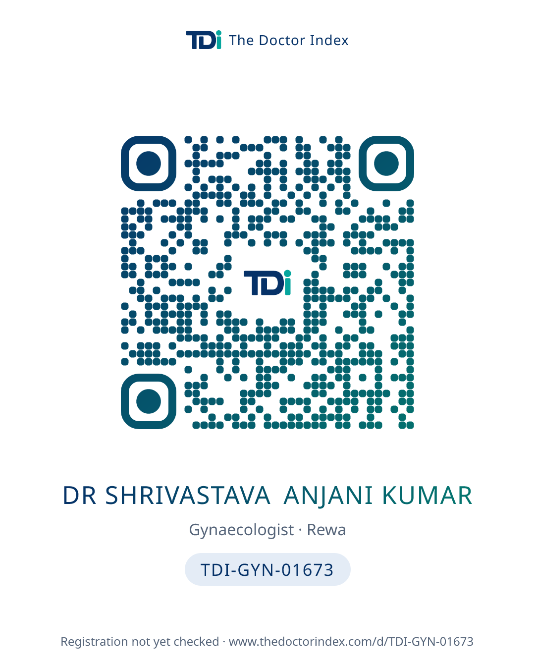 QR card for Dr Shrivastava Anjani Kumar, TDI-GYN-01673