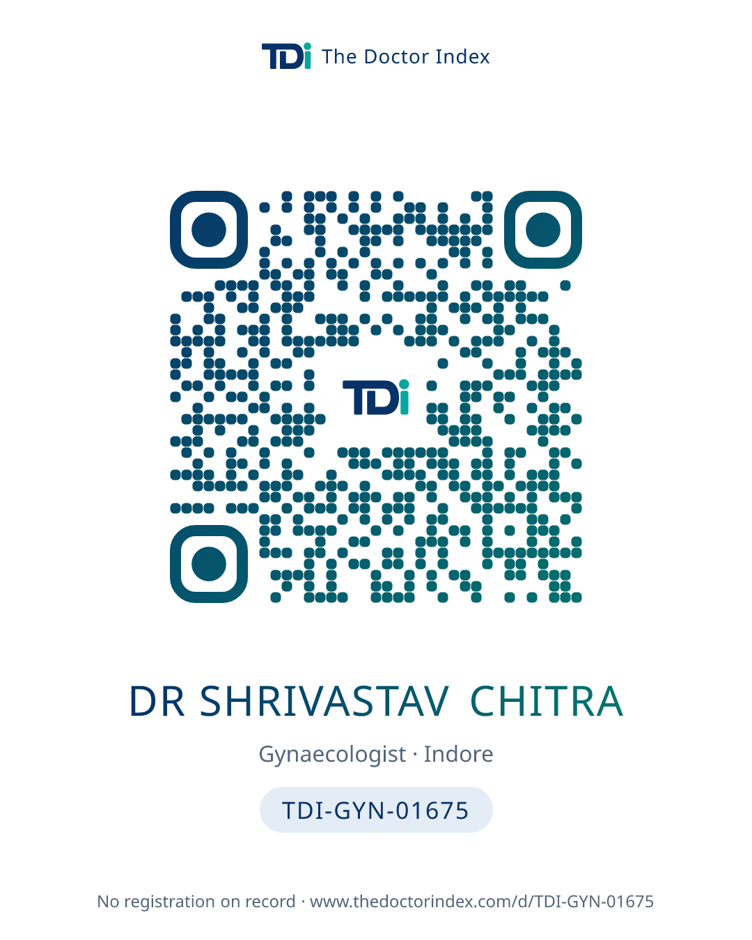 QR card for Dr Shrivastav Chitra, TDI-GYN-01675