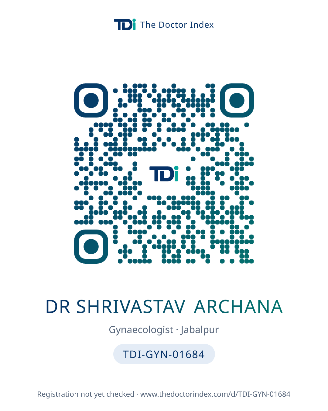 QR card for Dr Shrivastav Archana, TDI-GYN-01684