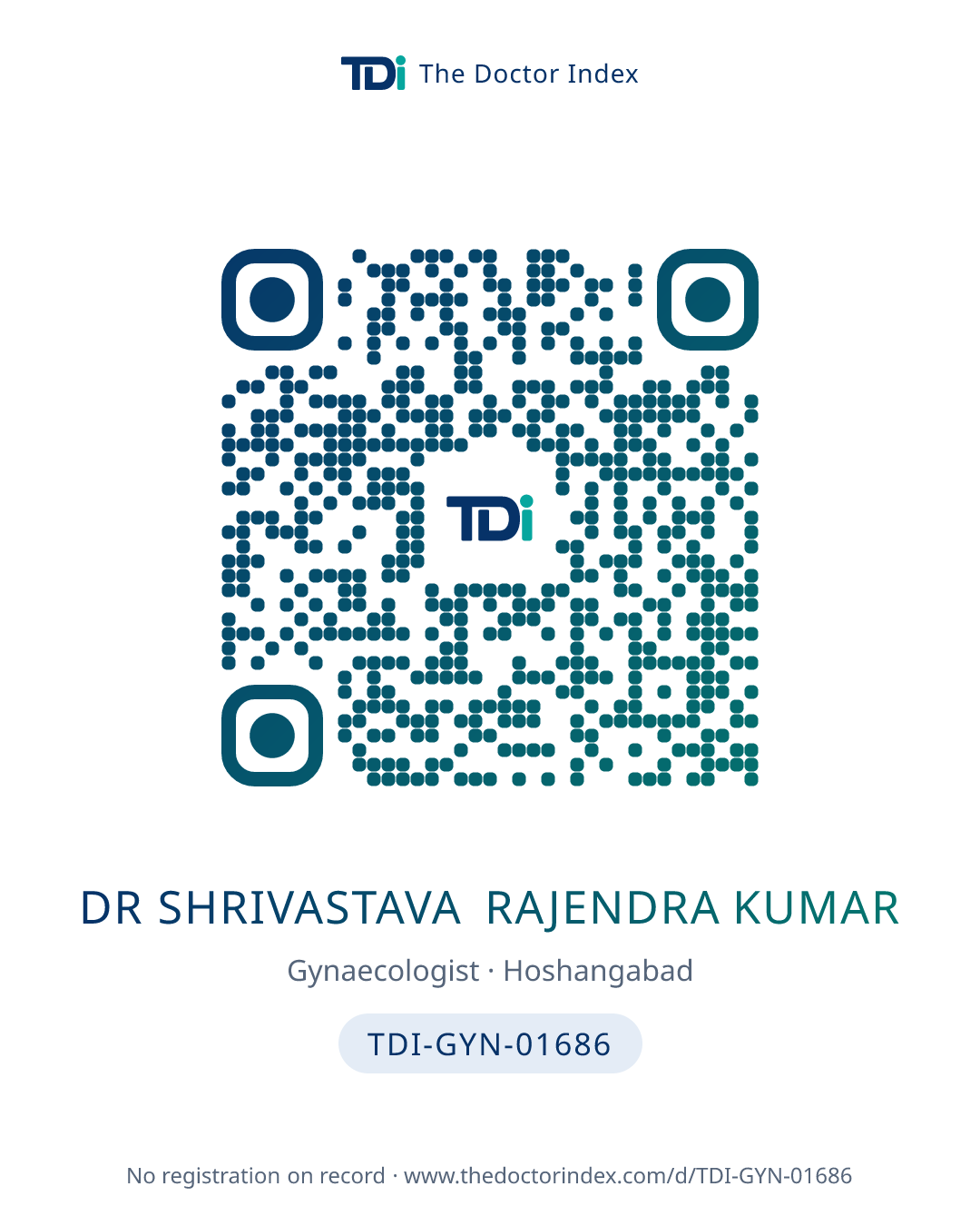 QR card for Dr Shrivastava Rajendra Kumar, TDI-GYN-01686