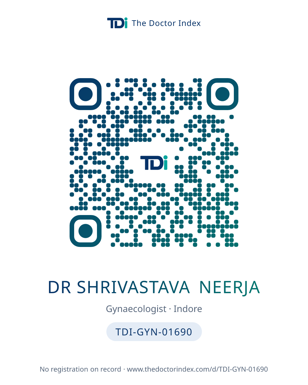 QR card for Dr Shrivastava Neerja, TDI-GYN-01690