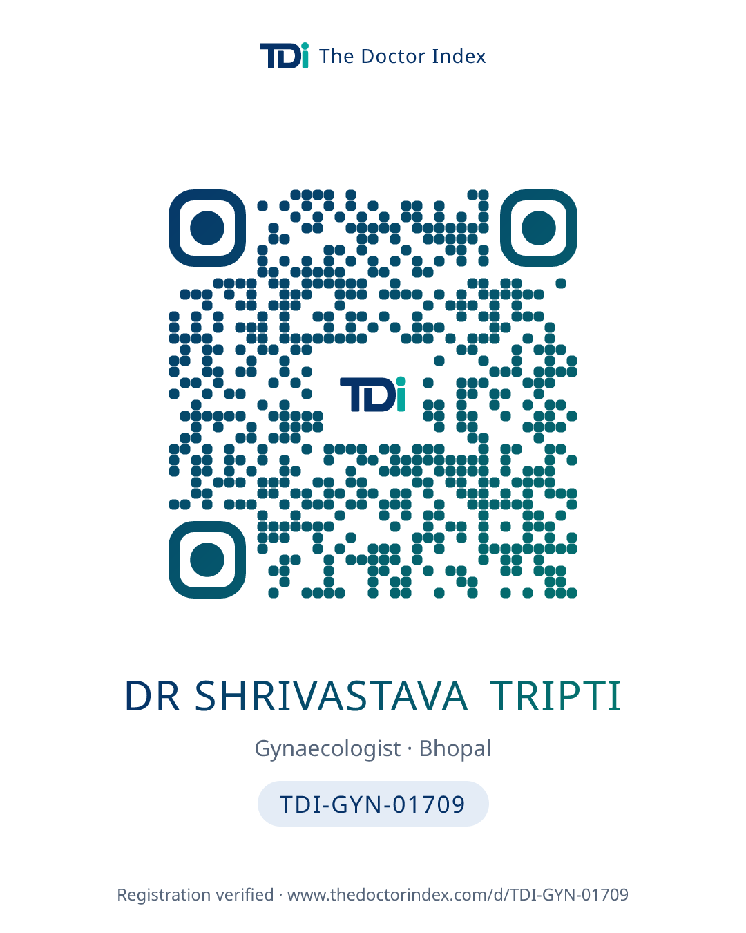 QR card for Dr Shrivastava Tripti, TDI-GYN-01709