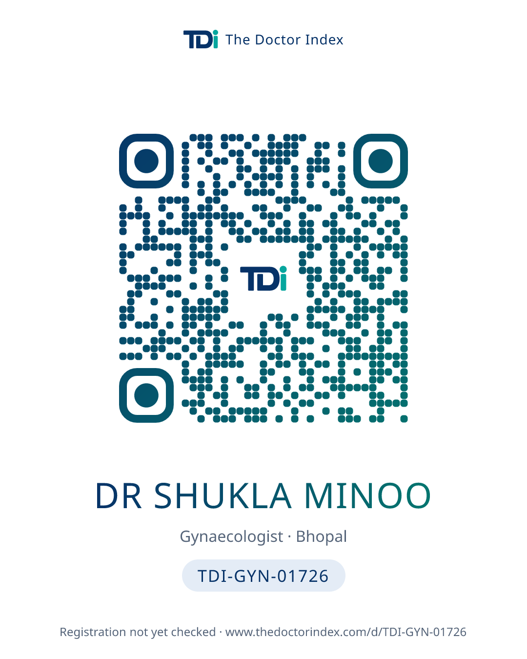 QR card for Dr Shukla Minoo, TDI-GYN-01726