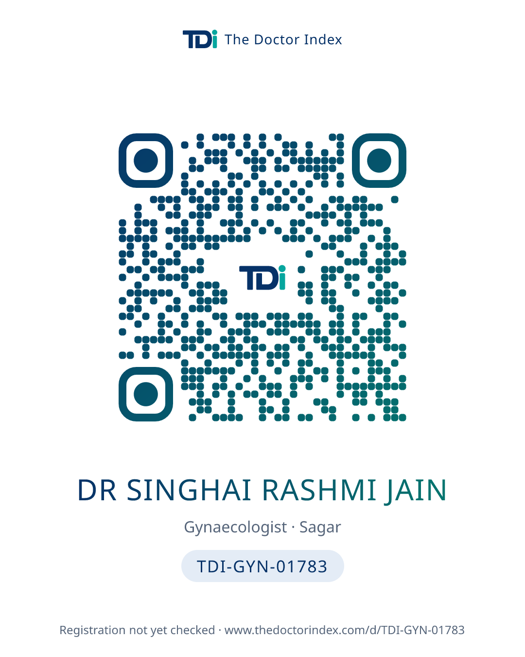 QR card for Dr Singhai Rashmi Jain, TDI-GYN-01783