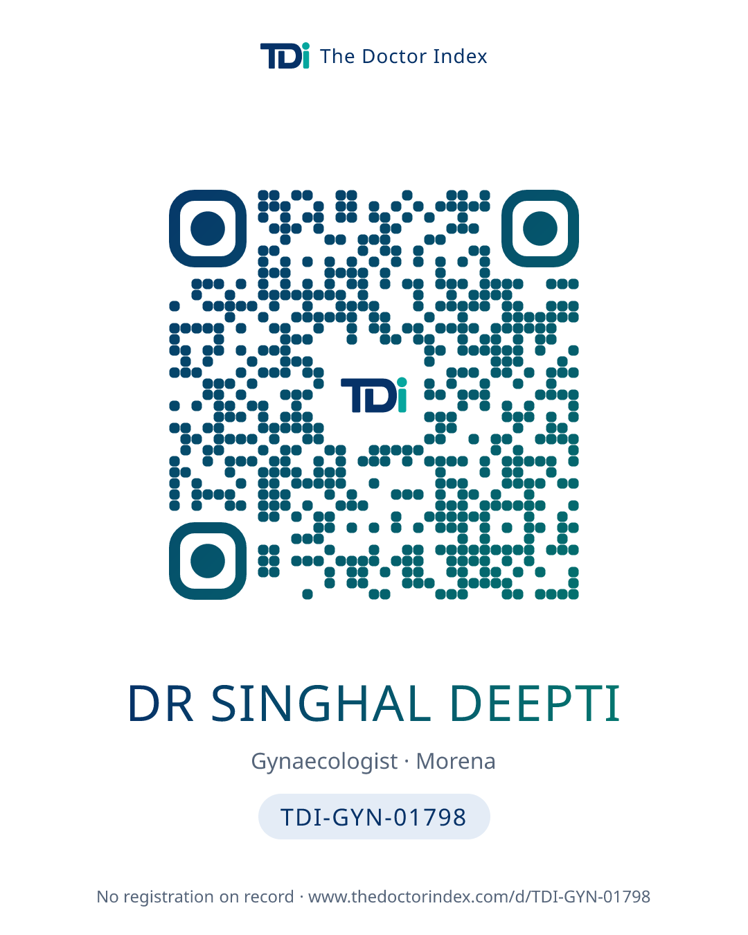 QR card for Dr Singhal Deepti, TDI-GYN-01798