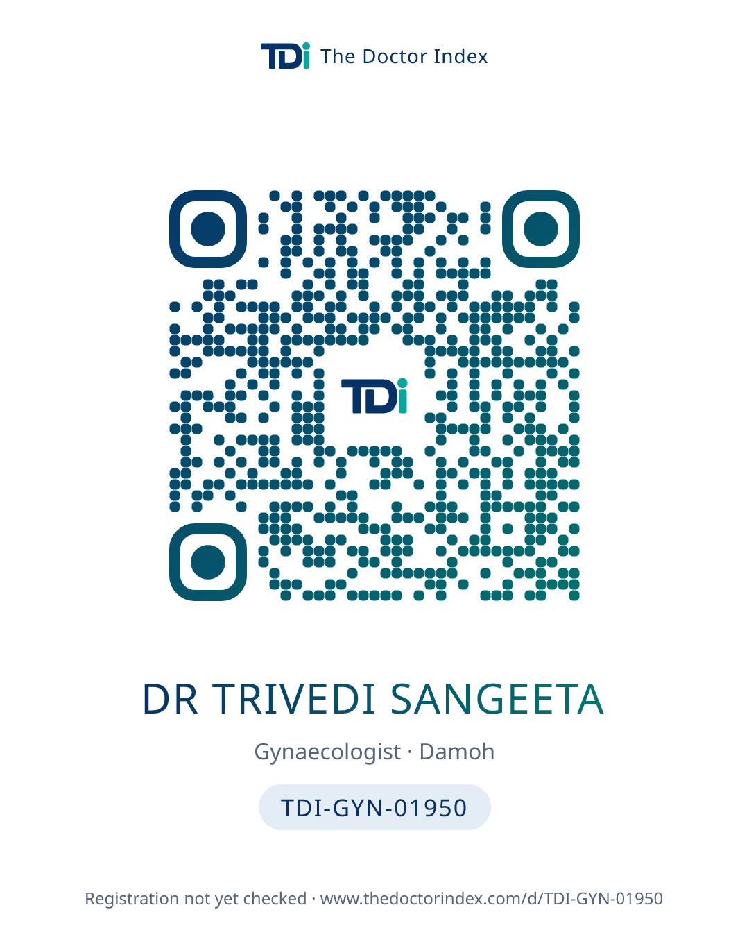 QR card for Dr Trivedi Sangeeta, TDI-GYN-01950