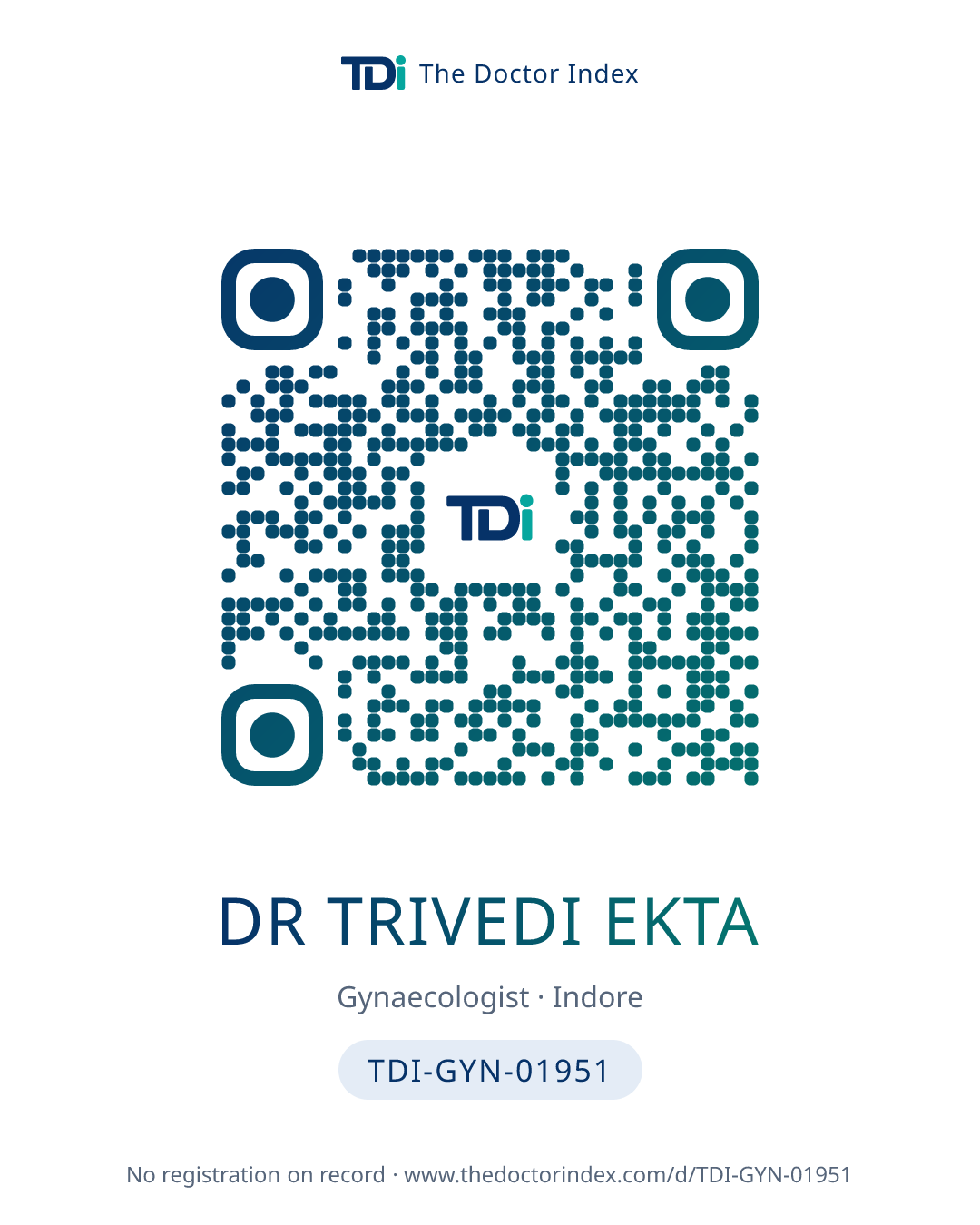QR card for Dr Trivedi Ekta, TDI-GYN-01951