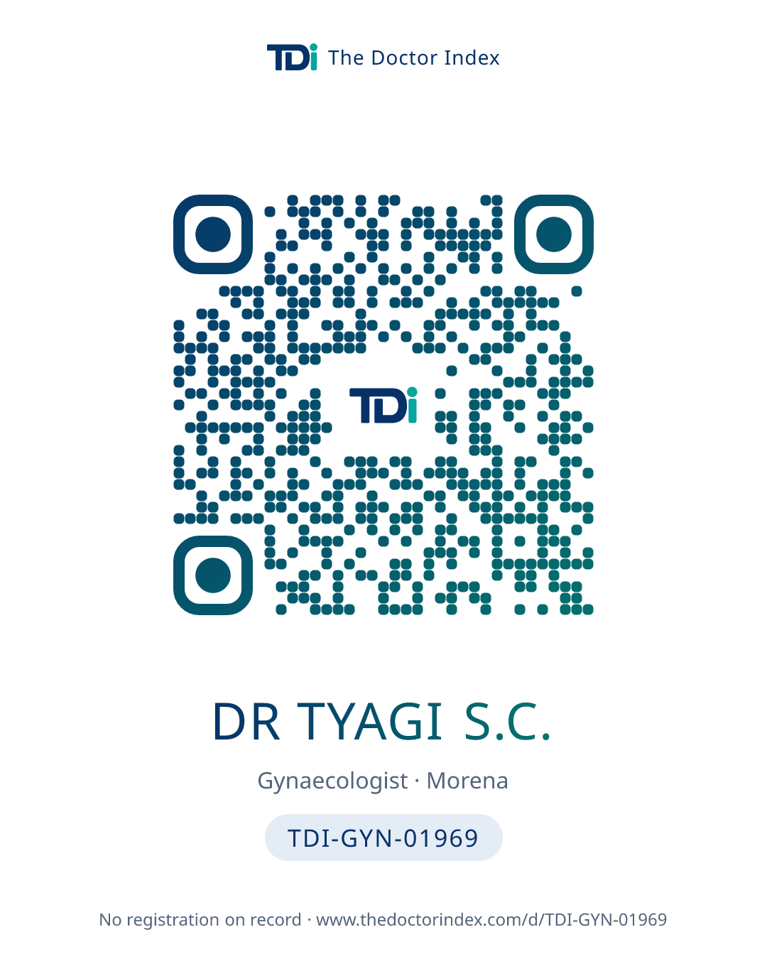 QR card for Dr Tyagi S.C., TDI-GYN-01969