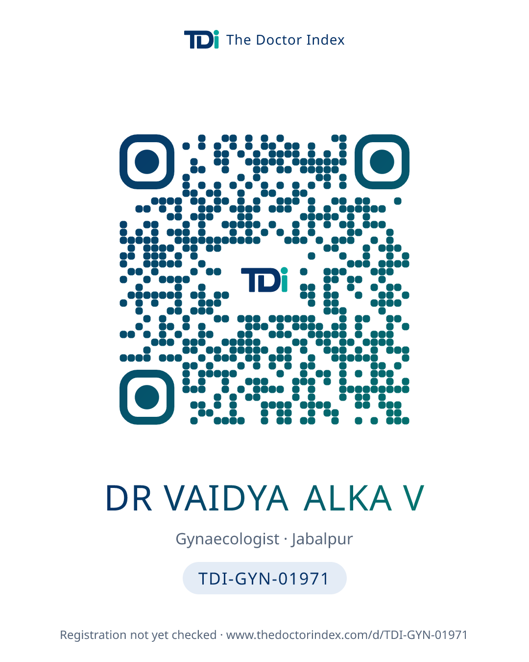 QR card for Dr Vaidya Alka V, TDI-GYN-01971