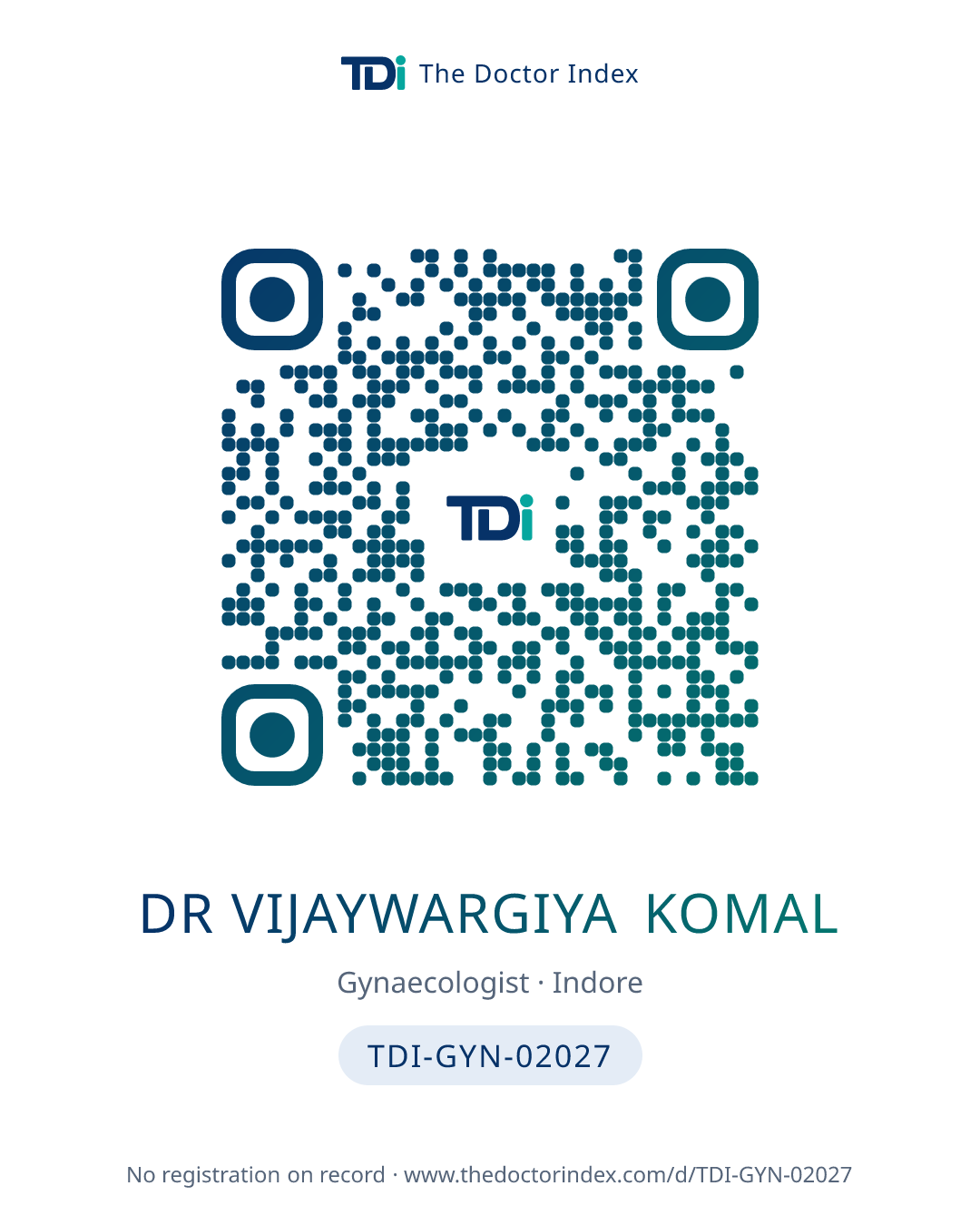 QR card for Dr Vijaywargiya Komal, TDI-GYN-02027