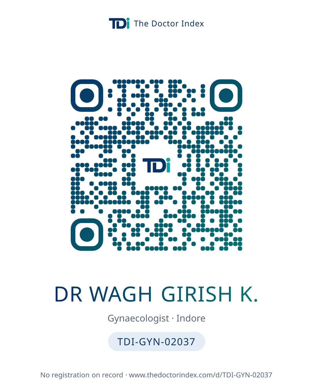 QR card for Dr Wagh Girish K., TDI-GYN-02037
