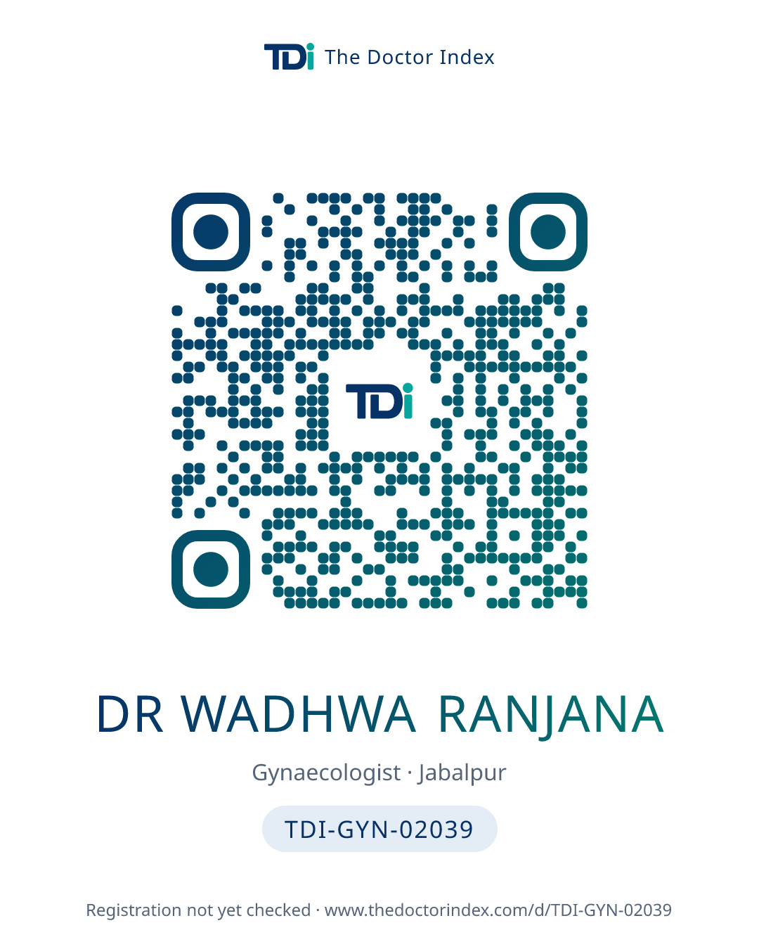 QR card for Dr Wadhwa Ranjana, TDI-GYN-02039