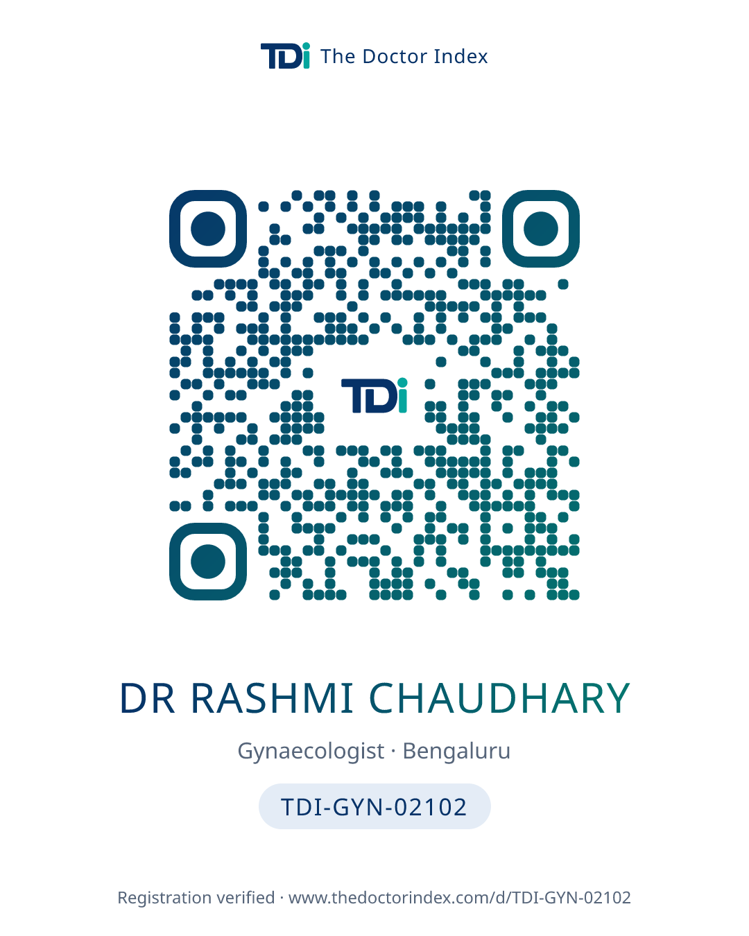 QR card for Dr Rashmi Chaudhary, TDI-GYN-02102