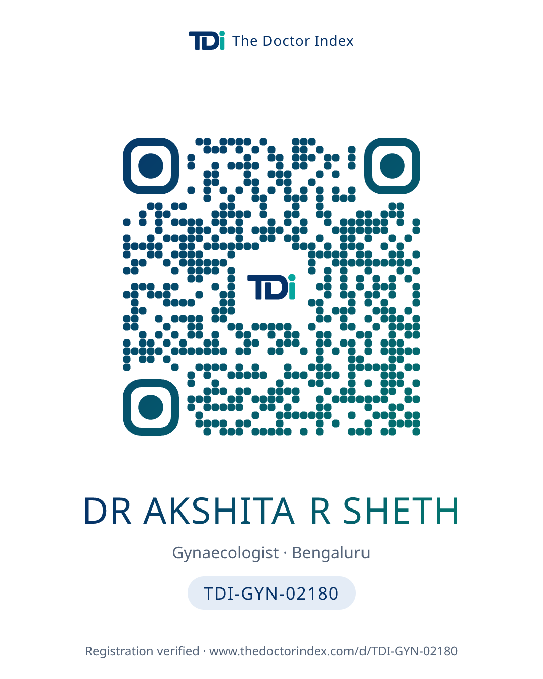 QR card for Dr Akshita R Sheth, TDI-GYN-02180