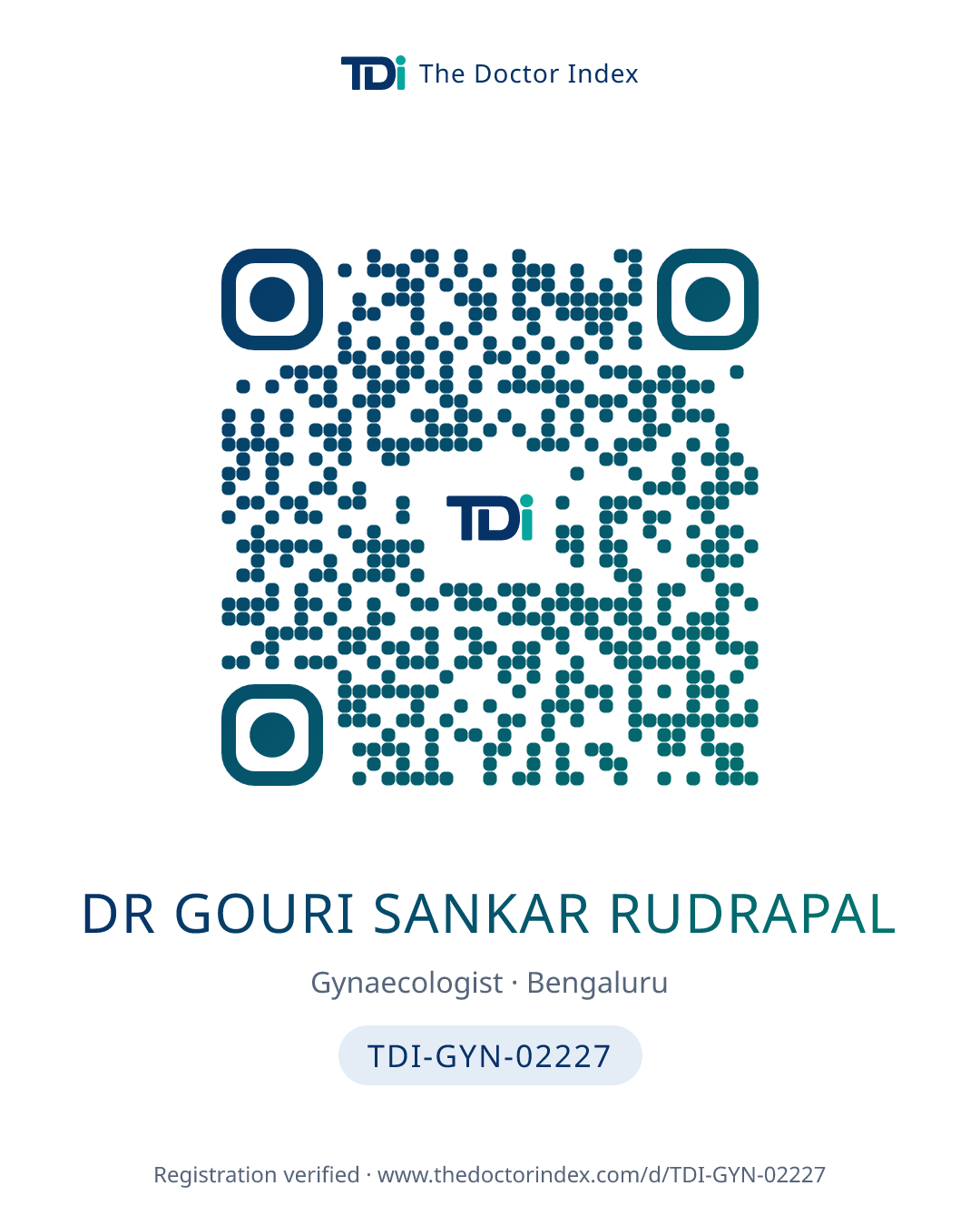 QR card for Dr Gouri Sankar Rudrapal, TDI-GYN-02227