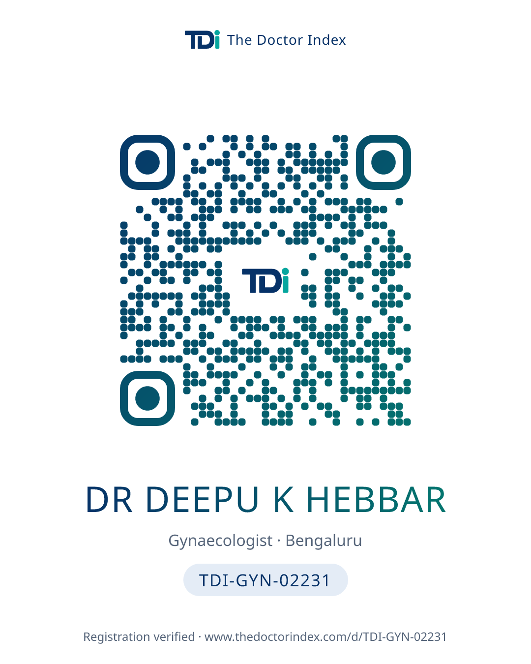 QR card for Dr Deepu K Hebbar, TDI-GYN-02231