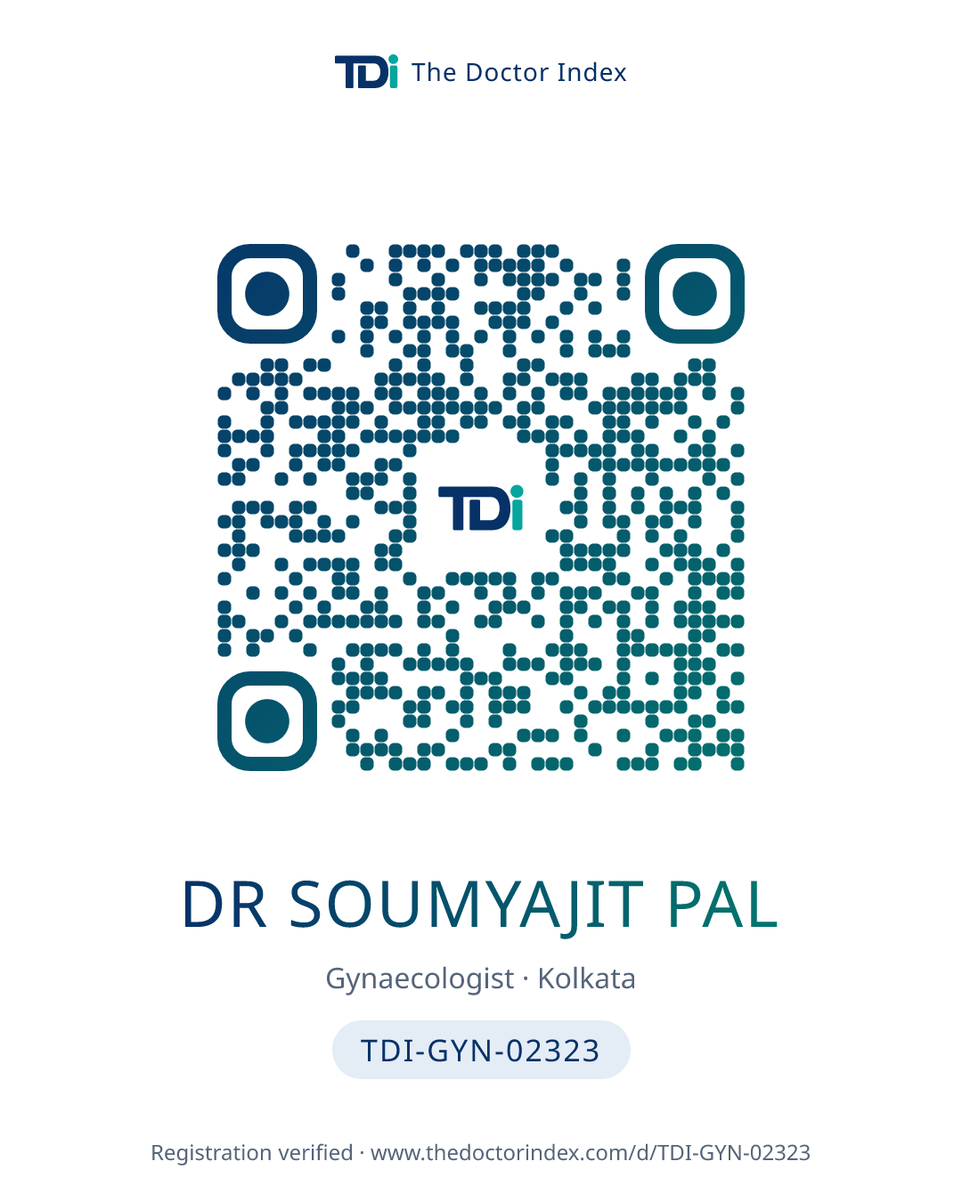 QR card for Dr Soumyajit Pal, TDI-GYN-02323