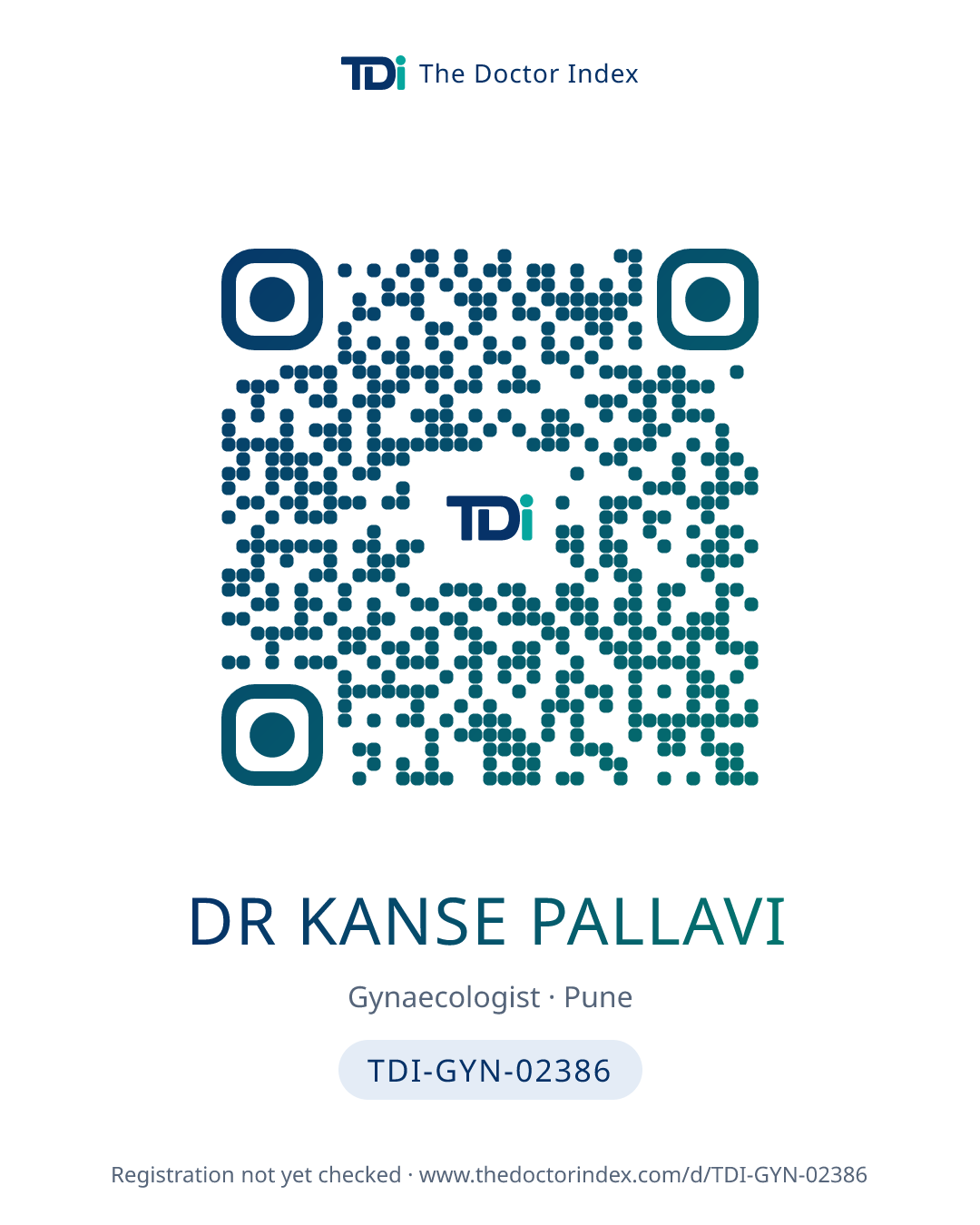 QR card for Dr Kanse Pallavi, TDI-GYN-02386
