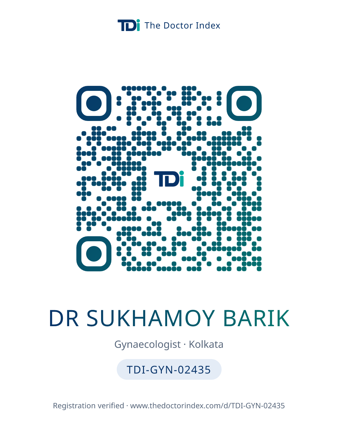 QR card for Dr Sukhamoy Barik, TDI-GYN-02435