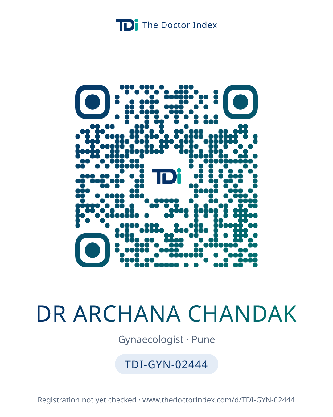 QR card for Dr Archana Chandak, TDI-GYN-02444