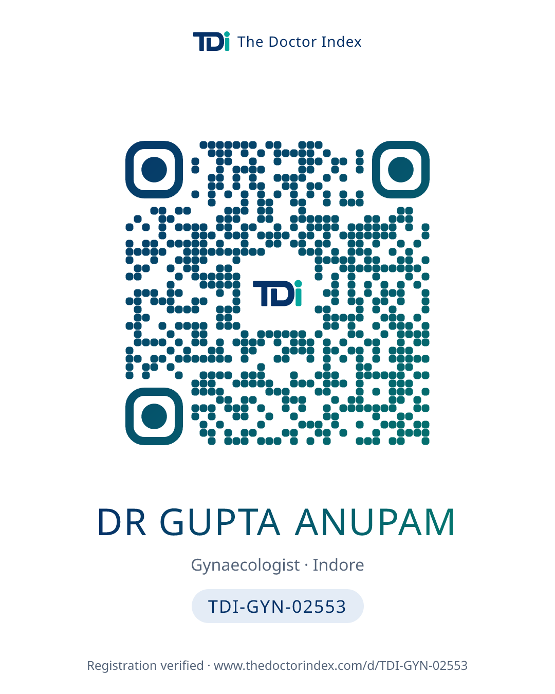 QR card for Dr Gupta Anupam, TDI-GYN-02553