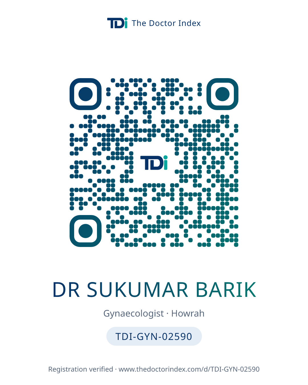 QR card for Dr Sukumar Barik, TDI-GYN-02590