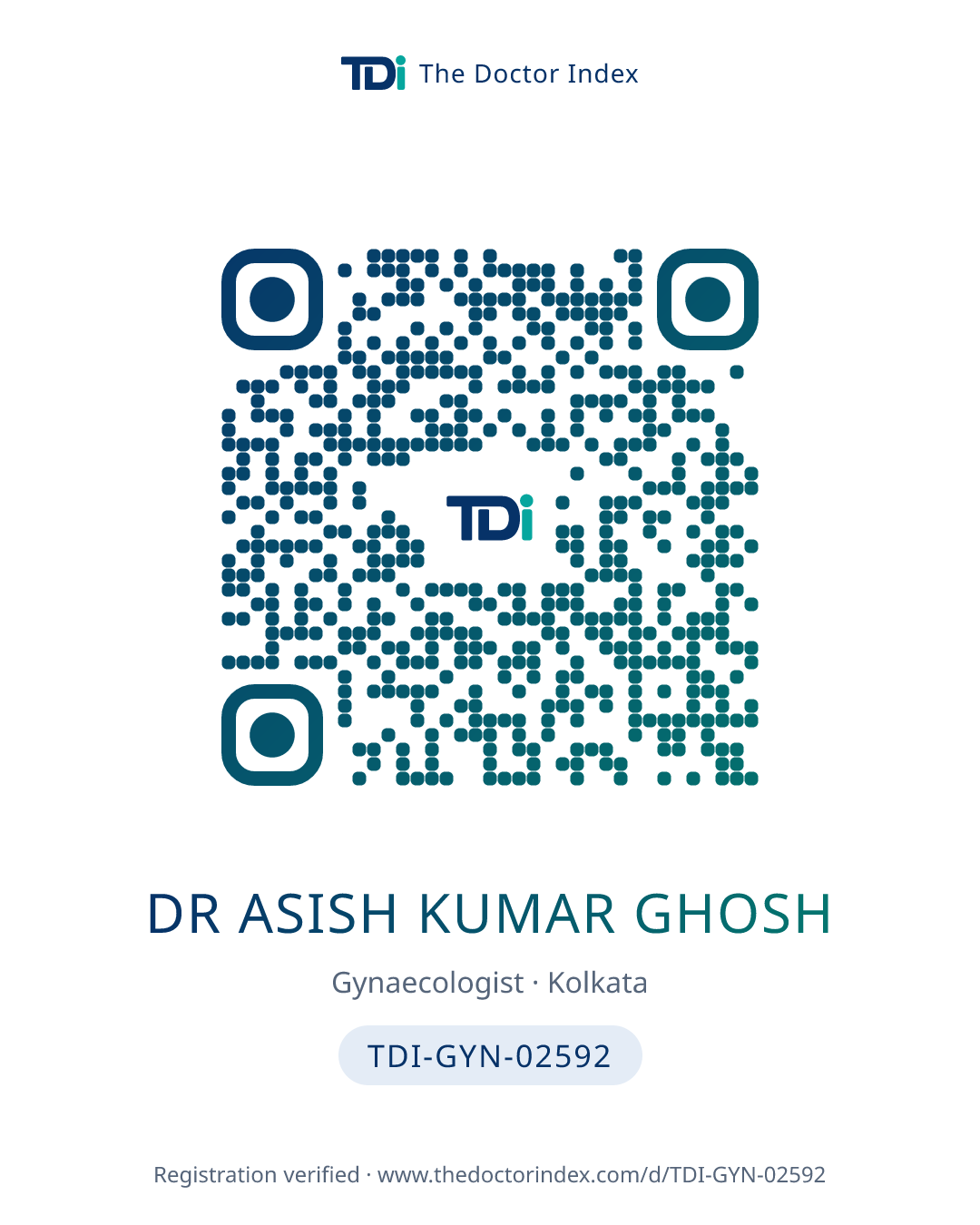QR card for Dr Asish Kumar Ghosh, TDI-GYN-02592