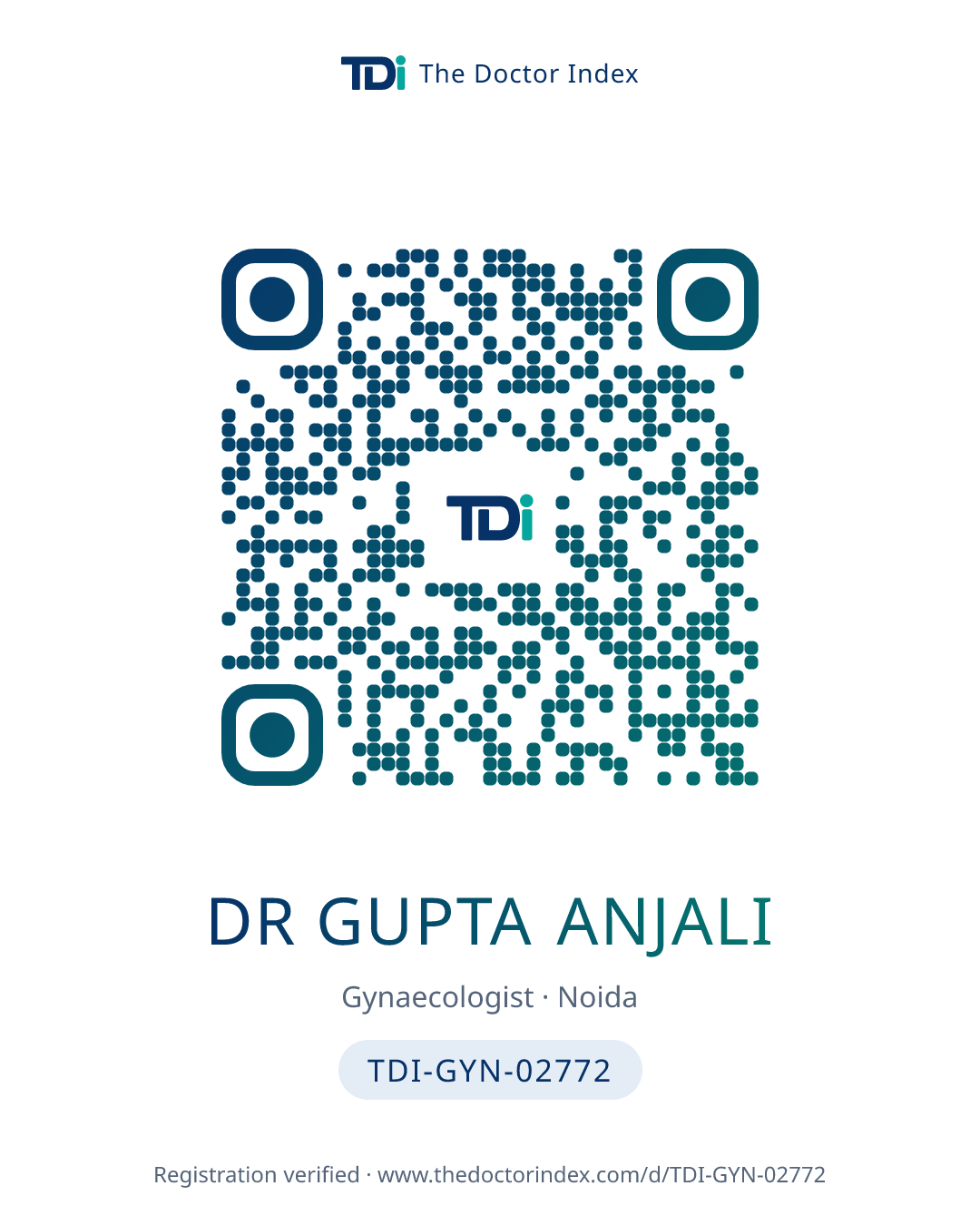 QR card for Dr Gupta Anjali, TDI-GYN-02772